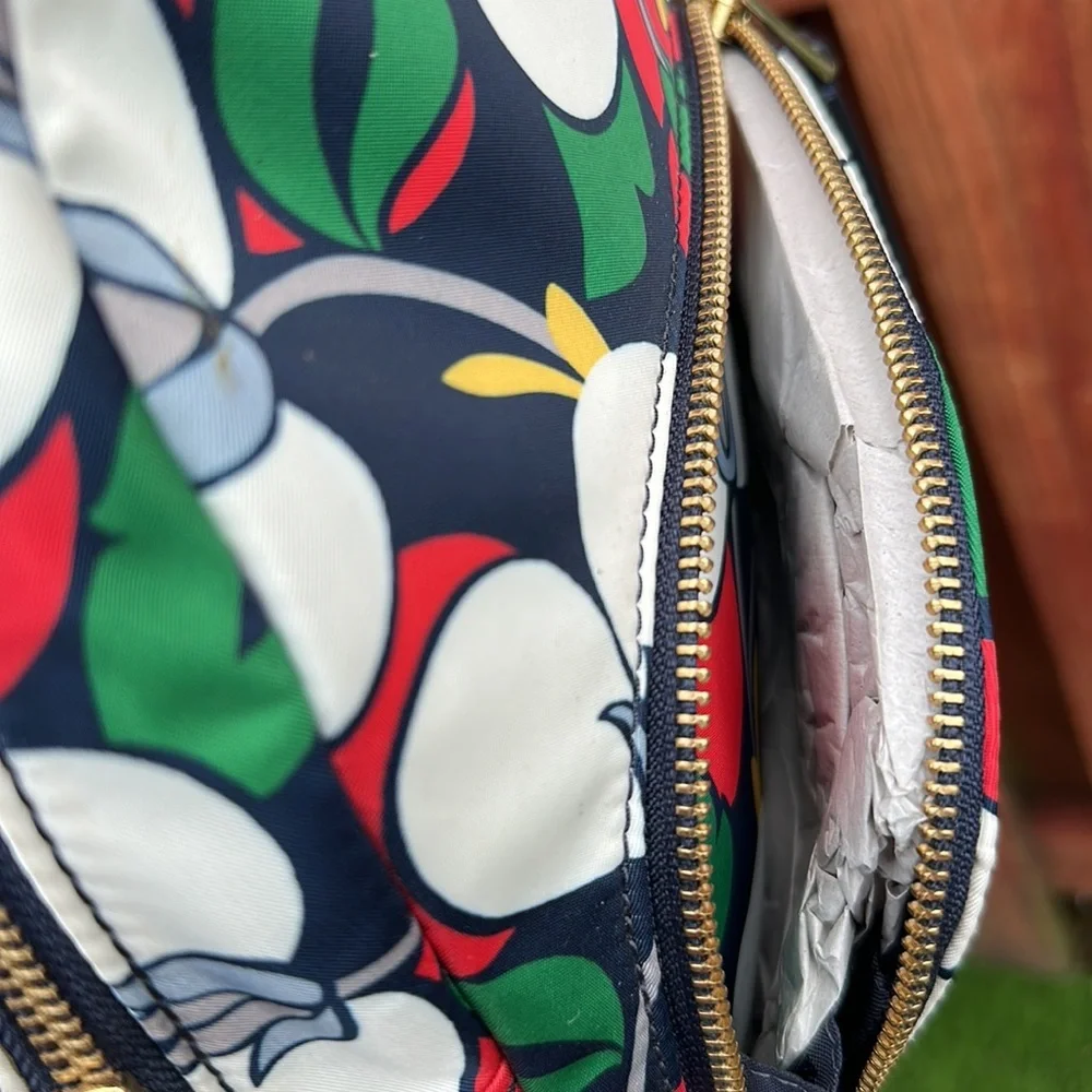 Kate Spade Red and Green Floral Backpack